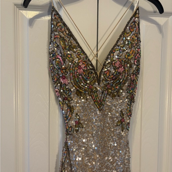 Primavera Couture Dresses & Skirts - Primavera Couture Silver and Pink Sequin Gown